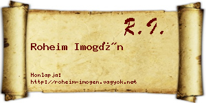 Roheim Imogén névjegykártya